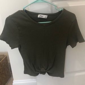 Dark green t-shirt.